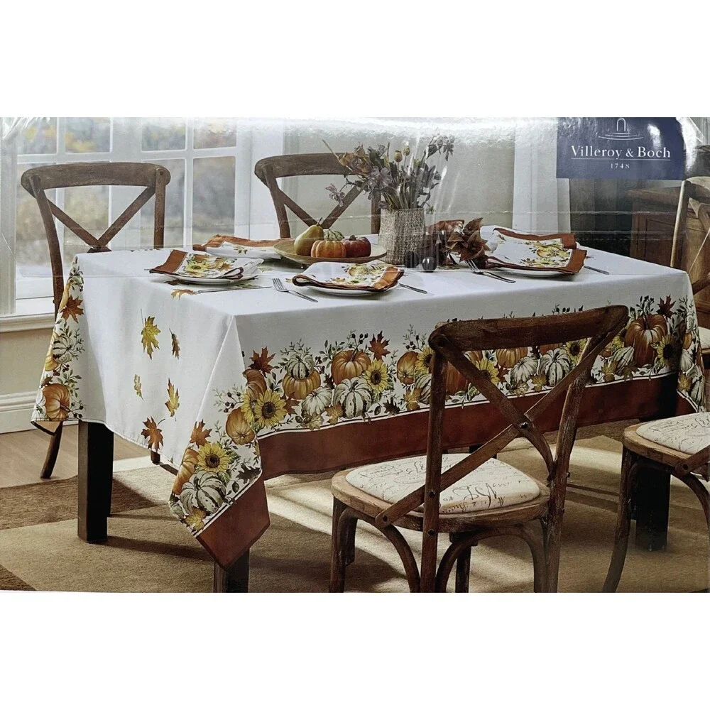 Villeroy & Boch Thanksgiving Fall Tablecloth Pumpkin Splendor 60 x 84 Oblong